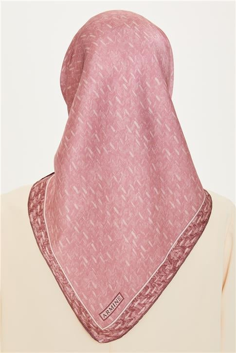 Armine Klasik Desenli Twill Saf İpek Eşarp 9230D 31