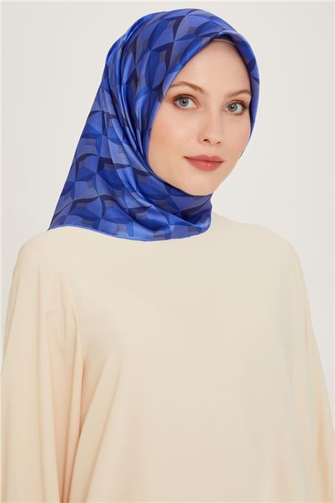 Armine Klasik Desenli Twill Saf İpek Eşarp 9204D 05