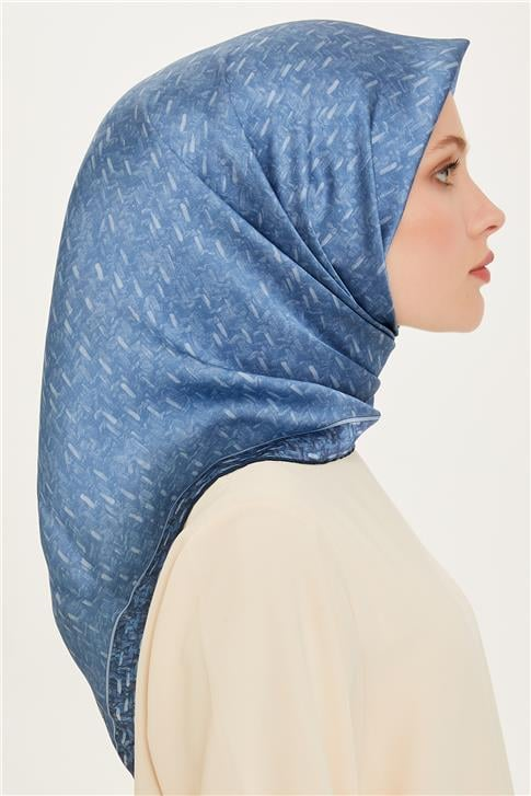 Armine Klasik Desenli Twill Saf İpek Eşarp 9230D 33