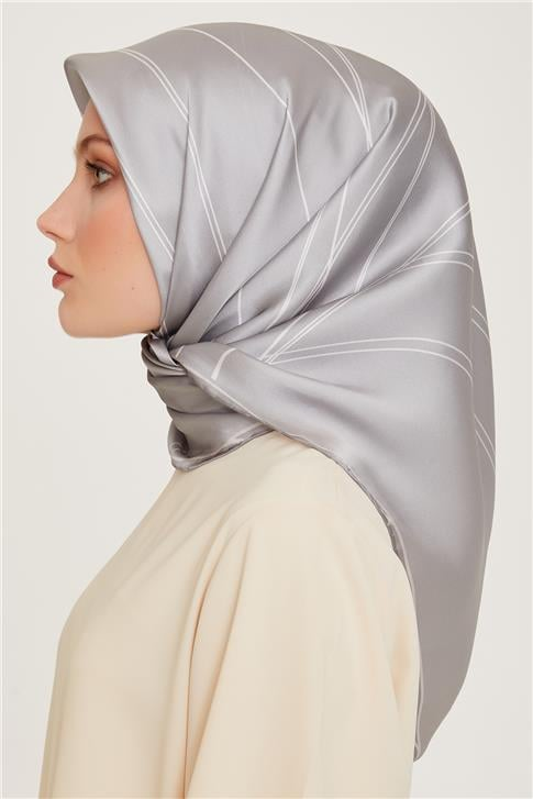 Armine Klasik Desenli Twill Saf İpek Eşarp 9251D 51