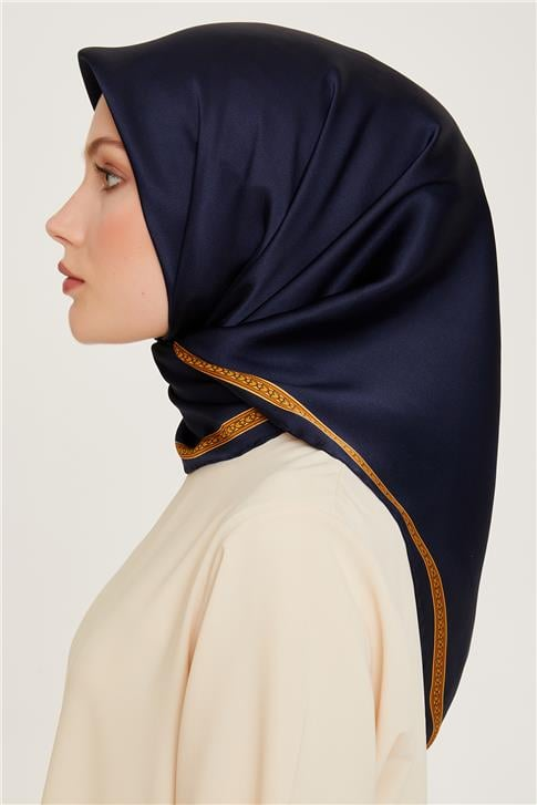 Armine Klasik Desenli Twill Saf İpek Eşarp 9261D 07 01
