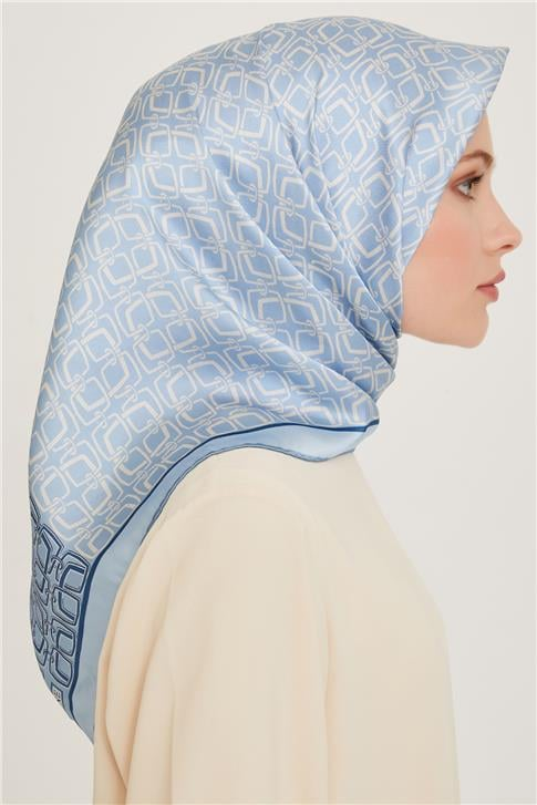 Armine Klasik Desenli Twill Saf İpek Eşarp 9248D 05 36
