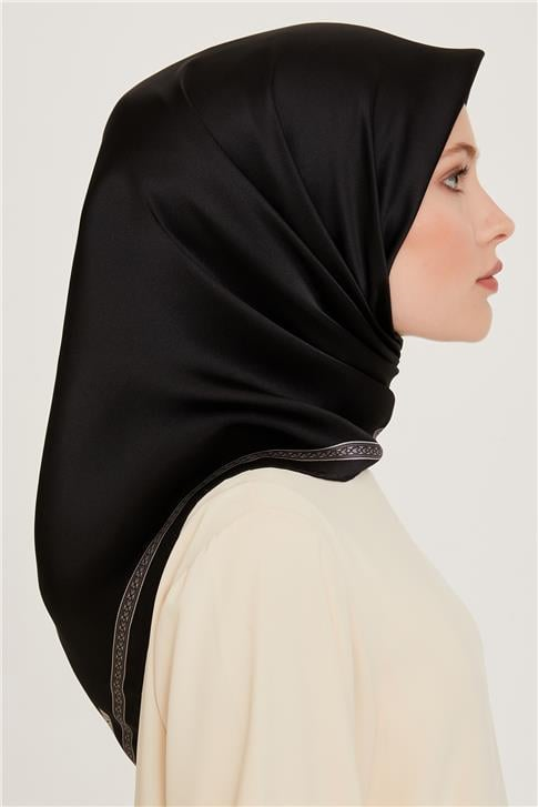 Armine Klasik Desenli Twill Saf İpek Eşarp 9261D 07 07