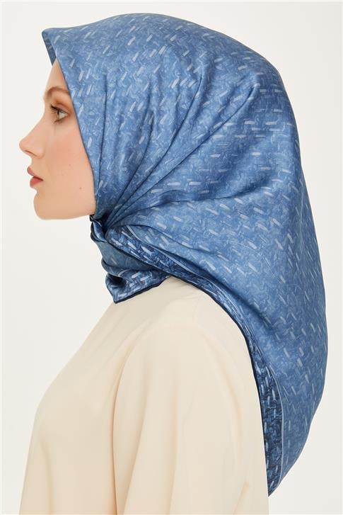 Armine Klasik Desenli Twill Saf İpek Eşarp 9230D 33