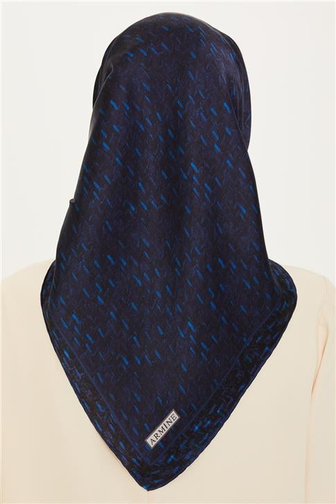 Armine Klasik Desenli Twill Saf İpek Eşarp 9230D 53