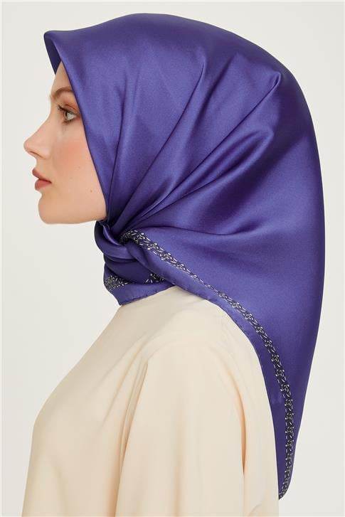 Armine Klasik Desenli Twill Saf İpek Eşarp 9260D 39
