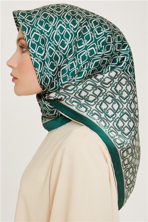 Armine Klasik Desenli Twill Saf İpek Eşarp 9248D 05 86