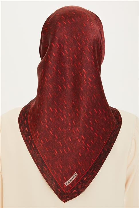 Armine Klasik Desenli Twill Saf İpek Eşarp 9230D 85