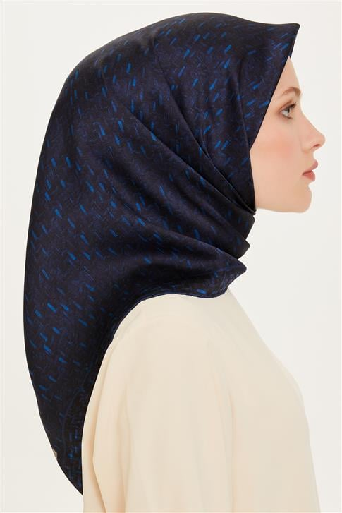 Armine Klasik Desenli Twill Saf İpek Eşarp 9230D 53
