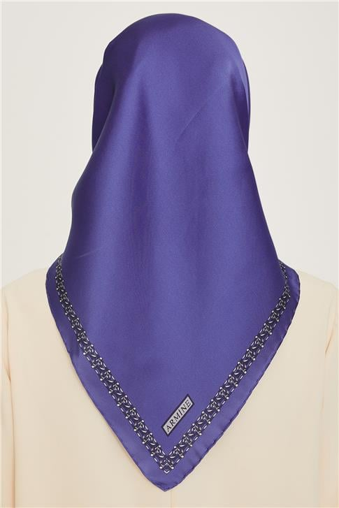 Armine Klasik Desenli Twill Saf İpek Eşarp 9260D 39