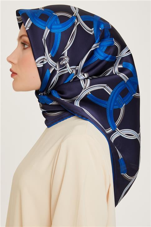 Armine Klasik Desenli Twill Saf İpek Eşarp 9203D 55