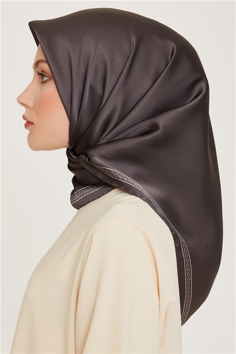 Armine Klasik Desenli Twill Saf İpek Eşarp 9261D 07 31