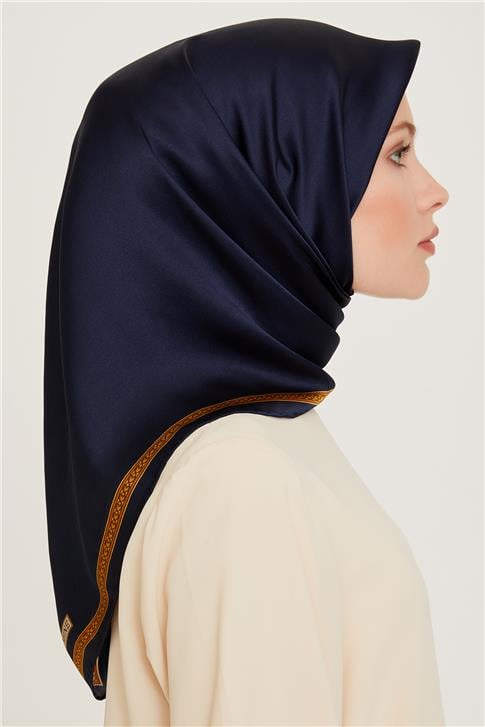 Armine Klasik Desenli Twill Saf İpek Eşarp 9261D 07 01