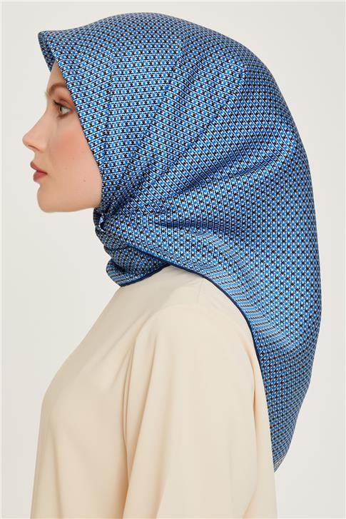Armine Klasik Desenli Twill Saf İpek Eşarp 9210D 80 31