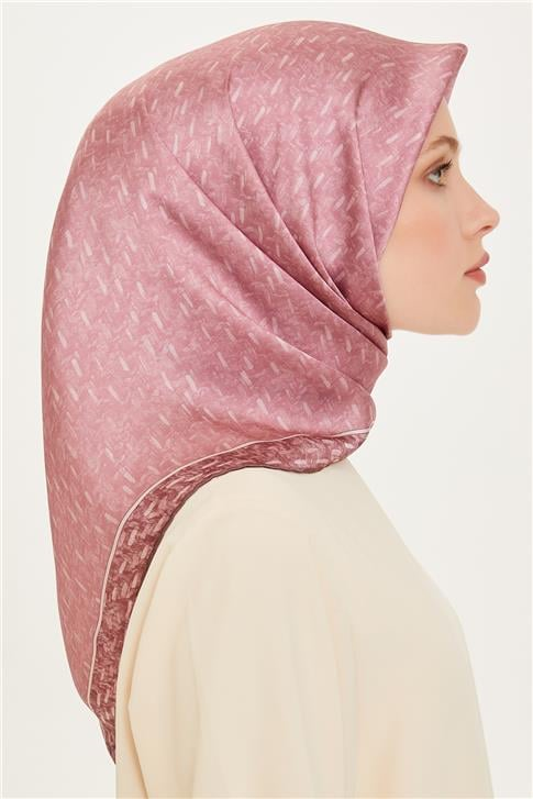 Armine Klasik Desenli Twill Saf İpek Eşarp 9230D 31