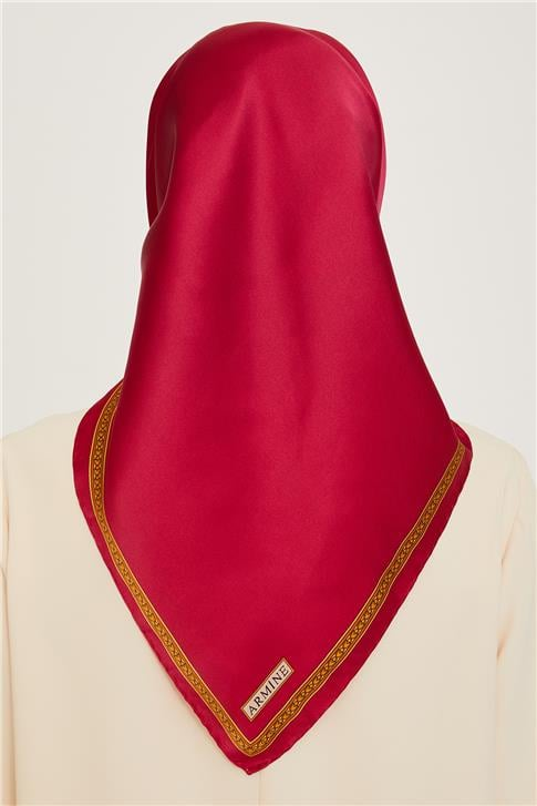 Armine Klasik Desenli Twill Saf İpek Eşarp 9261D 07 09