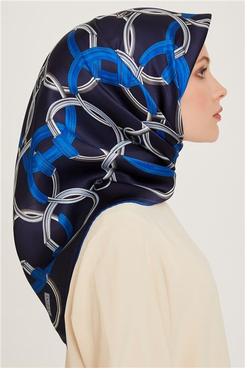 Armine Klasik Desenli Twill Saf İpek Eşarp 9203D 55