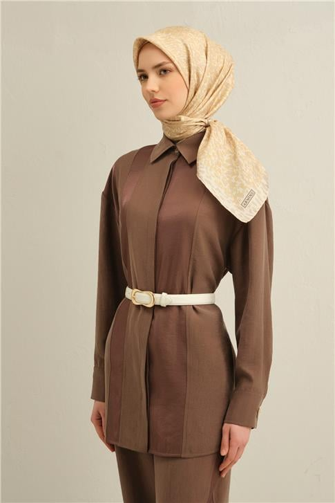 Armine Leopar Desenli Saf İpek Sura Eşarp 9352D 50