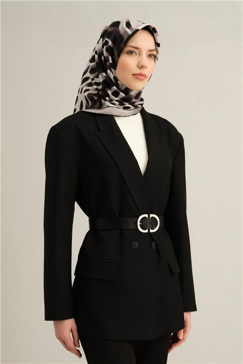 Armine Leopar Desenli Saf İpek Twill Eşarp 9320D 32