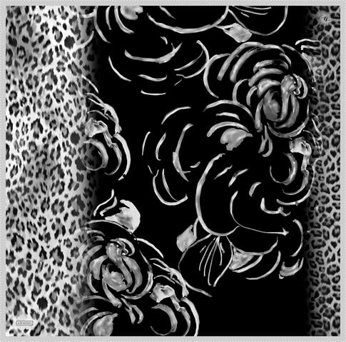 Armine Leopar Desenli Saf İpek Twill Eşarp 9355D 03
