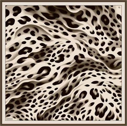 Armine Leopar Desenli Saf İpek Twill Eşarp 9320D 51