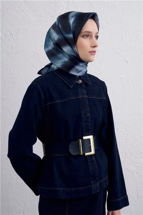 Armine Leopar Desenli Saf İpek Twill Eşarp 9432D 33