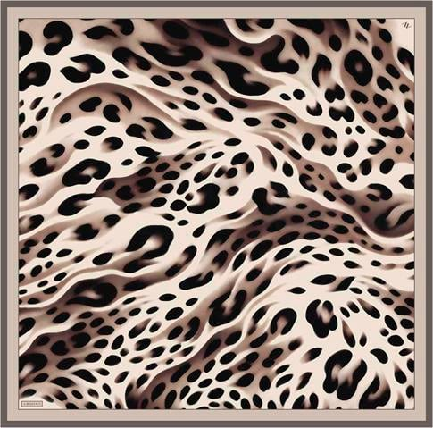 Armine Leopar Desenli Saf İpek Twill Eşarp 9320D 31