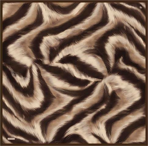 Armine Leopar Desenli Saf İpek Twill Eşarp 9432D 35