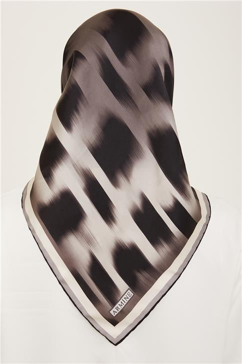Armine Leopar Desenli Twill İpek Eşarp 24Ya9155 02