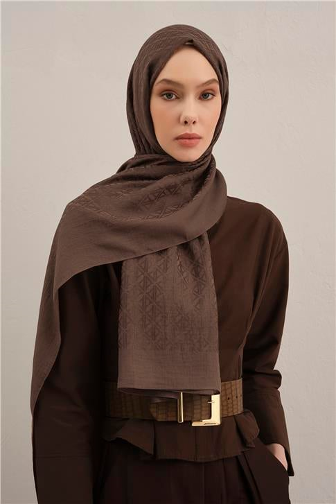 Armine Lyocell Naia Üçgen Monogram Şal 5 11