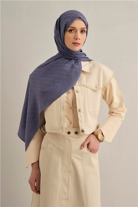 Armine Lyocell Naia Üçgen Monogram Şal 5 42