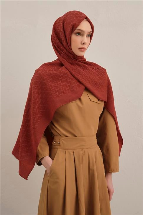 Armine Lyocell Naia Üçgen Monogram Şal 5 35