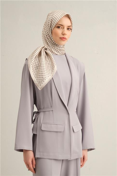 Armine Monogram Desenli Saf İpek Sura Eşarp 9345D 87