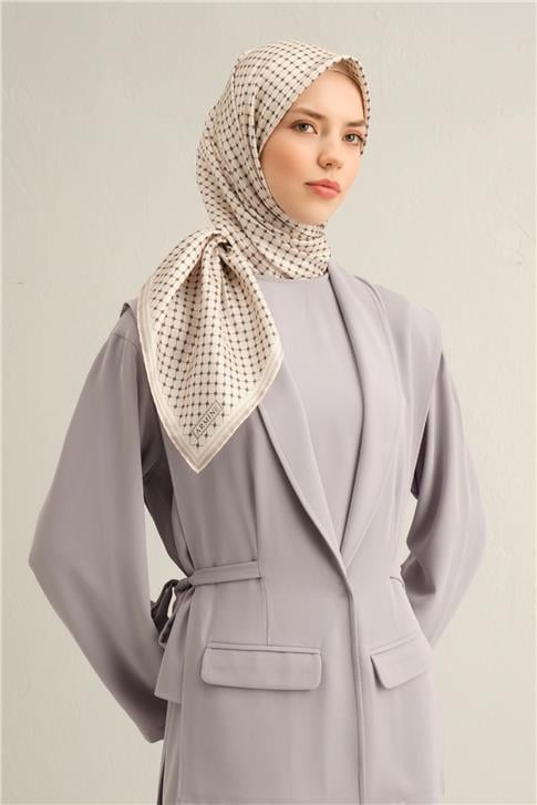 Armine Monogram Desenli Saf İpek Sura Eşarp 9345D 87