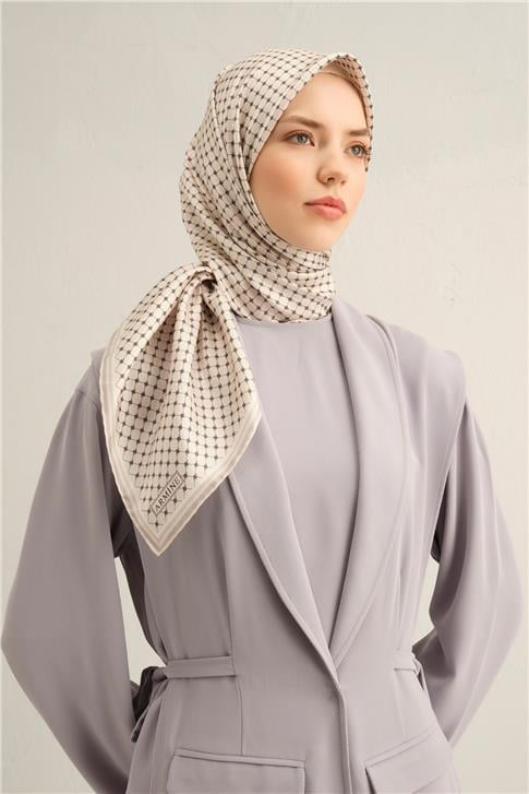 Armine Monogram Desenli Saf İpek Sura Eşarp 9345D 87