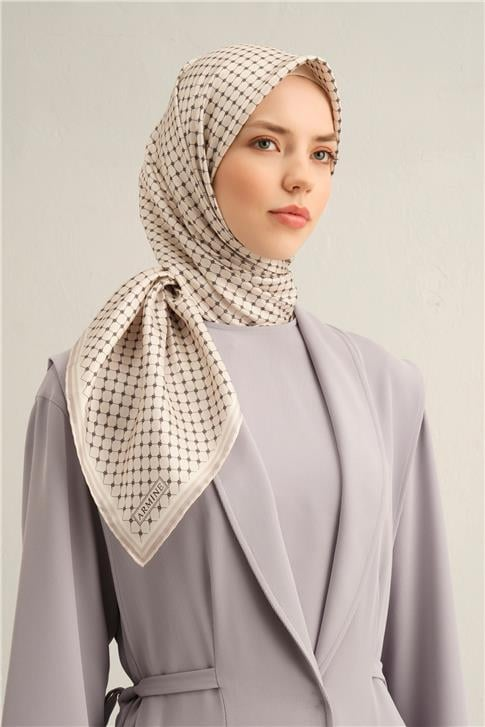 Armine Monogram Desenli Saf İpek Sura Eşarp 9345D 87