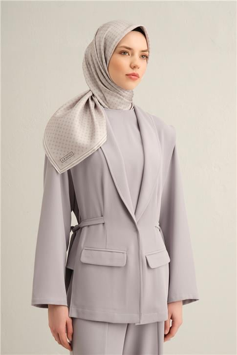 Armine Monogram Desenli Saf İpek Twill Eşarp 9345D 55