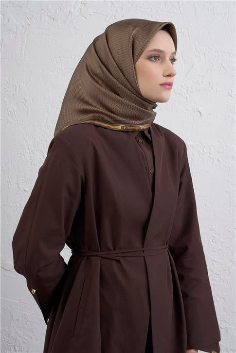 Armine Monogram Desenli Saf İpek Twill Eşarp 9401D 08