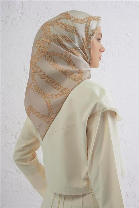 Armine Monogram Desenli Saf İpek Twill Eşarp 9401D 81