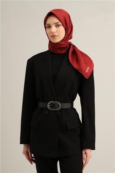 Armine Monogram Desenli Saf İpek Twill Eşarp 9345D 81