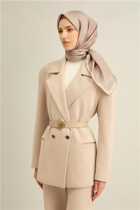 Armine Monogram Desenli Saf İpek Twill Eşarp 9345D 14
