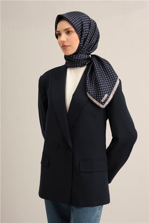 Armine Monogram Desenli Saf İpek Twill Eşarp 9345D 11