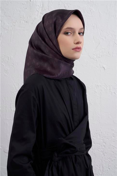 Armine Monogram Desenli Saf İpek Twill Eşarp 9412D 34