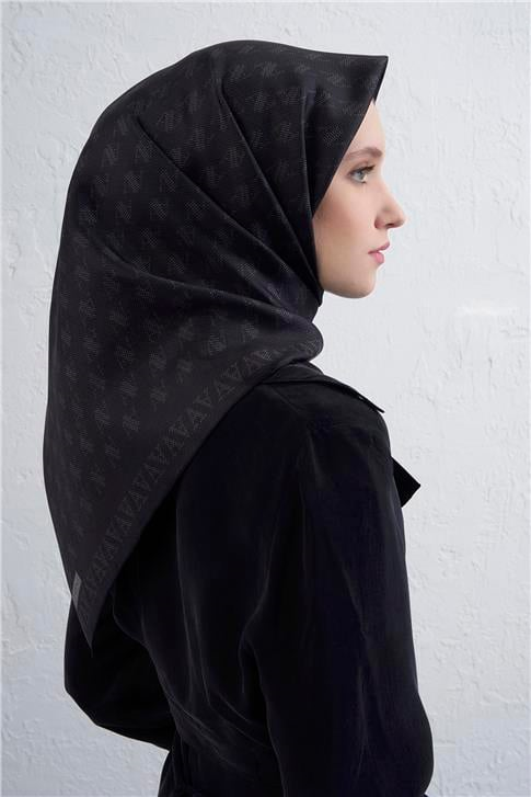 Armine Monogram Desenli Saf İpek Twill Eşarp 9412D 85