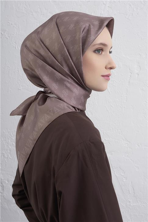 Armine Monogram Desenli Saf İpek Twill Eşarp 9412D 89