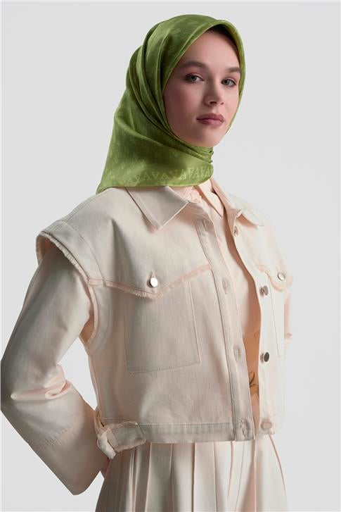 Armine Monogram Desenli Saf İpek Twill Eşarp 9412D 90