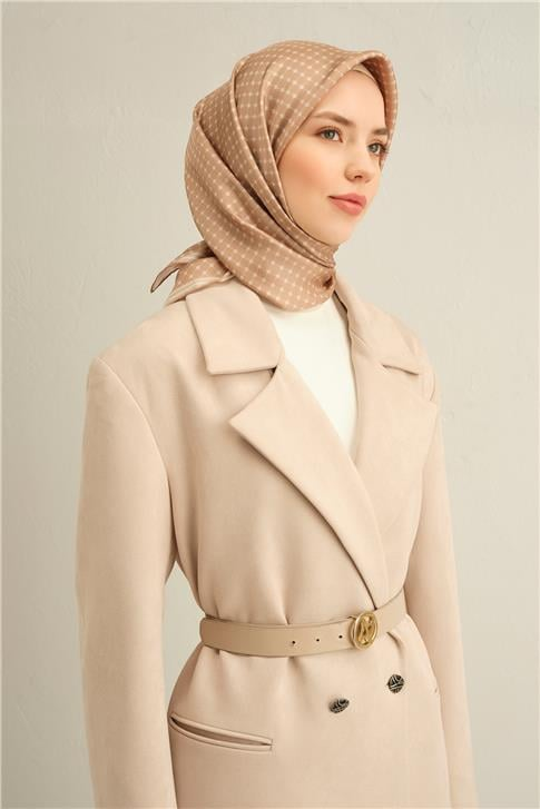 Armine Monogram Desenli Saf İpek Twill Eşarp 9345D 13