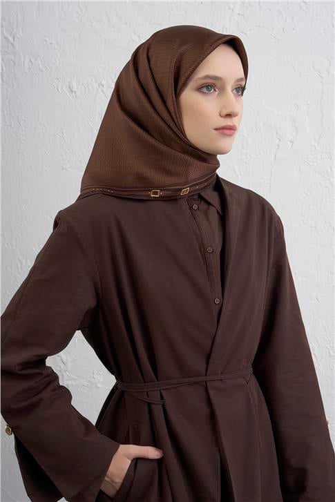 Armine Monogram Desenli Saf İpek Twill Eşarp 9401D 80