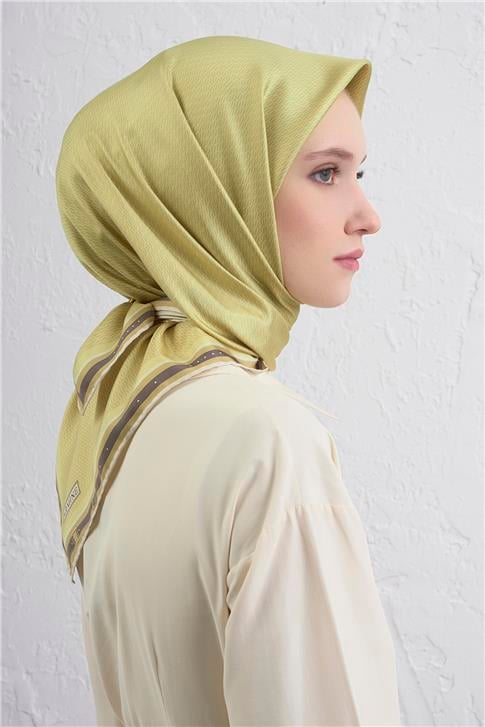 Armine Monogram Desenli Saf İpek Twill Eşarp 9401D 34
