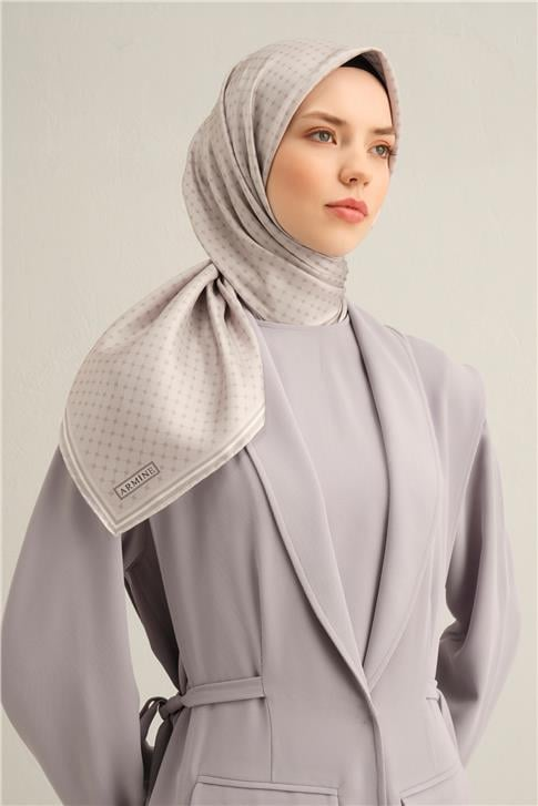 Armine Monogram Desenli Saf İpek Twill Eşarp 9345D 55